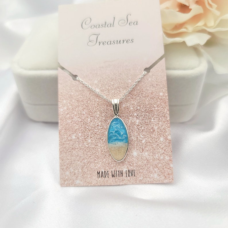 Ocean Necklace Resin Jewelry Wave Necklace Beach Jewelry - Etsy
