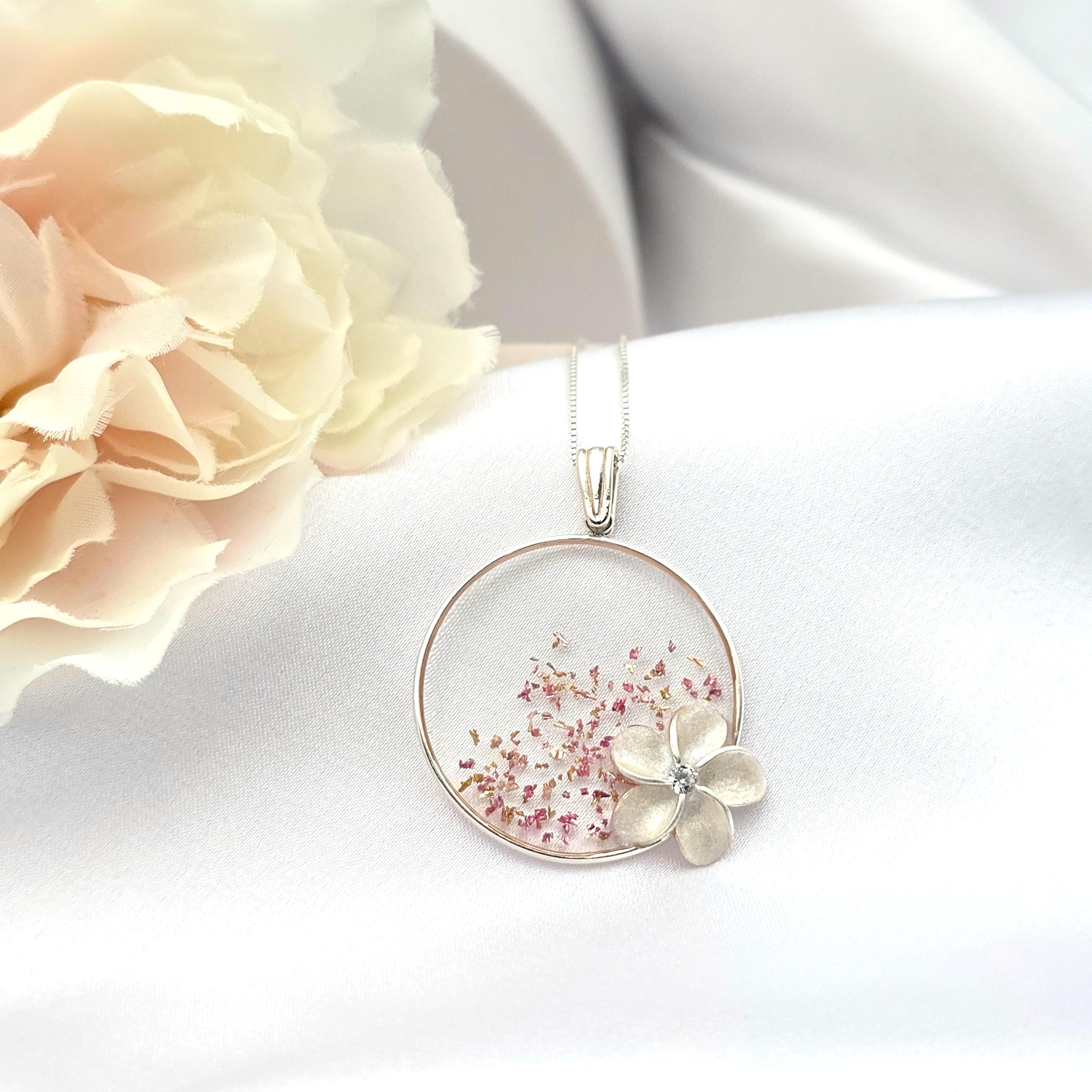 Plumeria Necklace, Flower Necklace, Hawaiian Jewelry, 925 Sterling Silver - Thumbnail 4