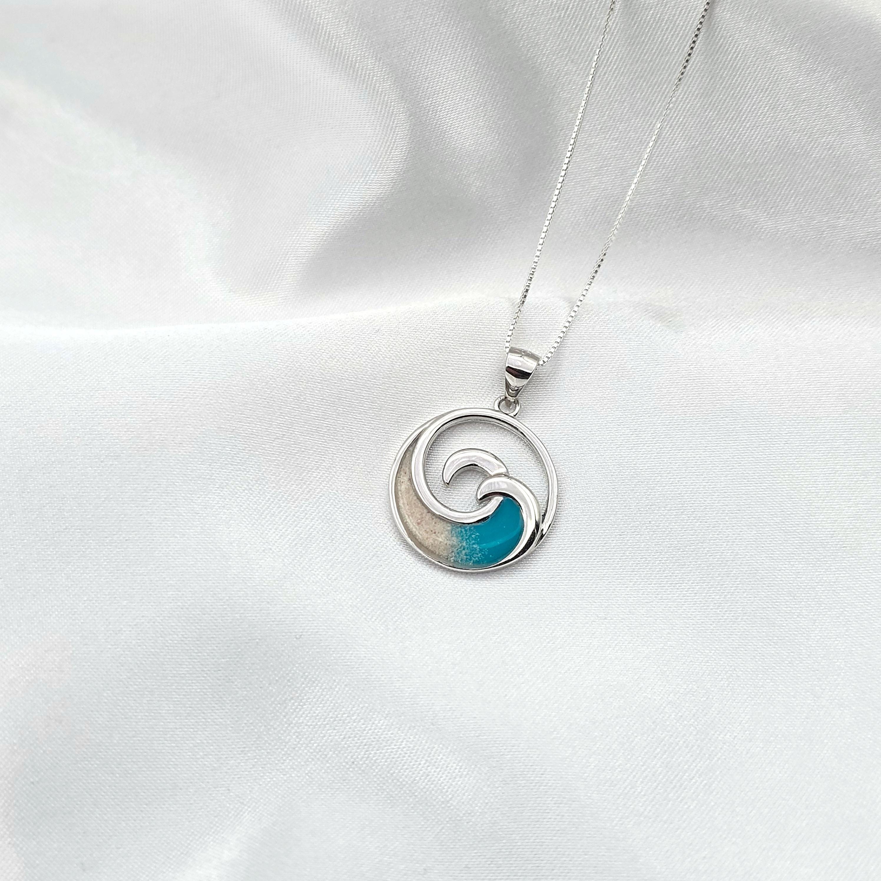Wave Necklace, Summer Jewelry, Beach Sand Jewelry, Beach Jewelry Gift, 925 Sterling Silver Jewelry - Thumbnail 6