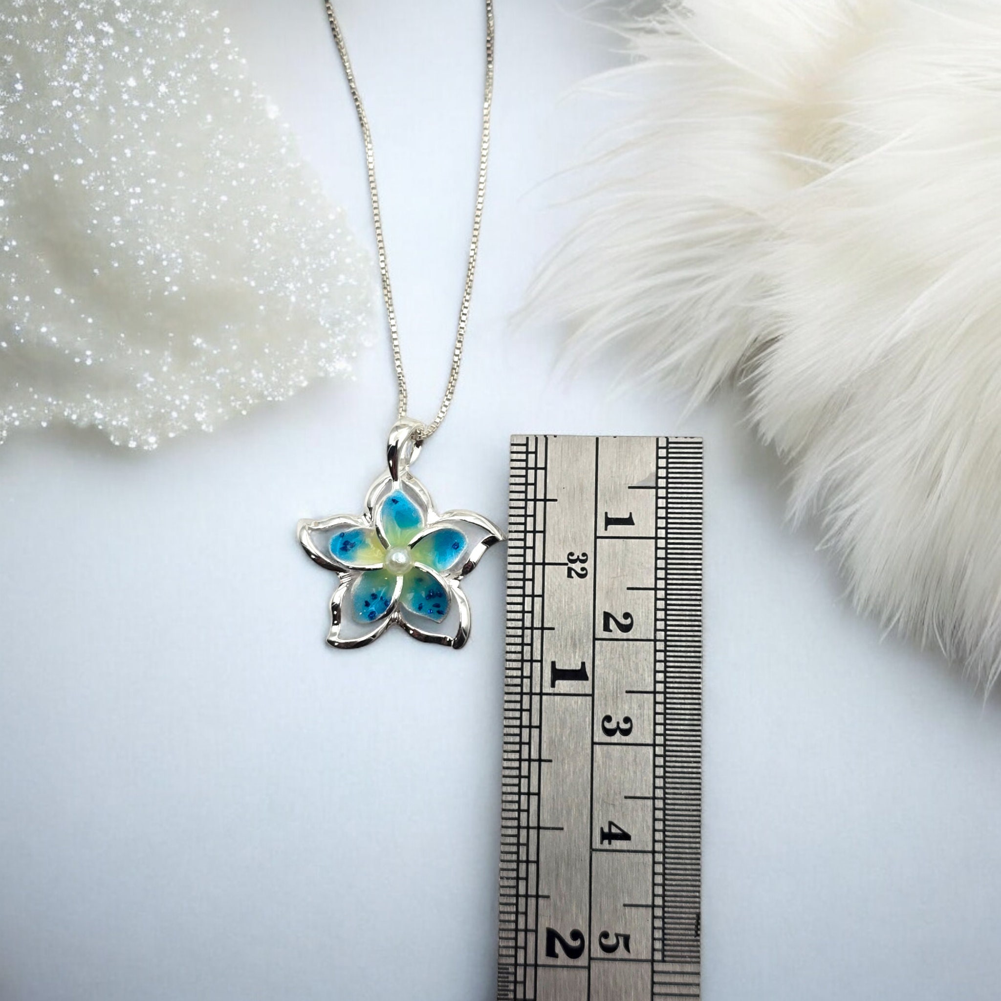 Plumeria Necklace, Hawaiian Jewelry, Flower Pendant, Beach Gift, 925 sterling silver - Thumbnail 4
