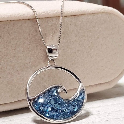 Ocean Jewelry Beach Necklace 925 Sterling Silver Wave - Etsy