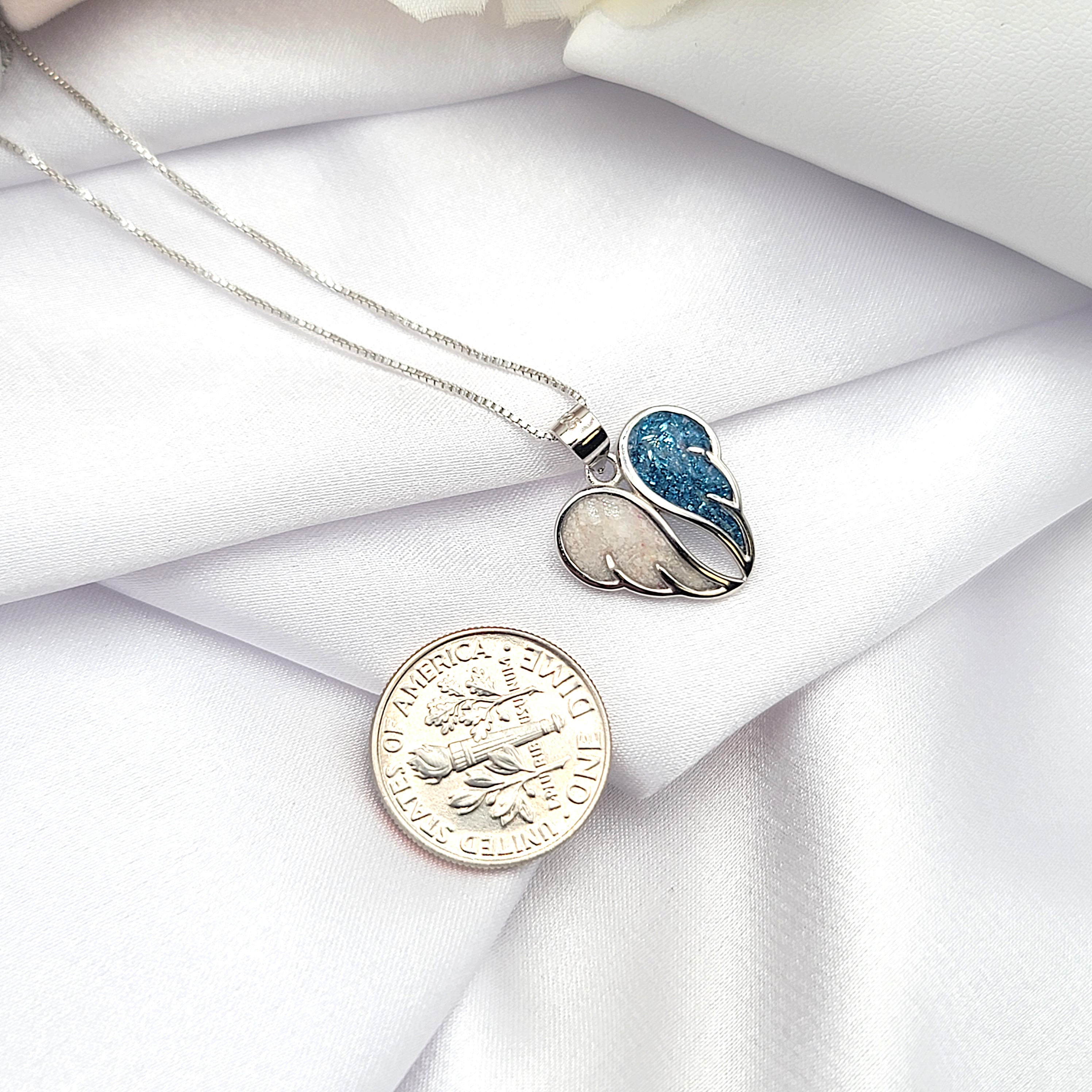 Angel Wing Necklace, 925 sterling silver, beach sand jewelry, gift for her - Thumbnail 6