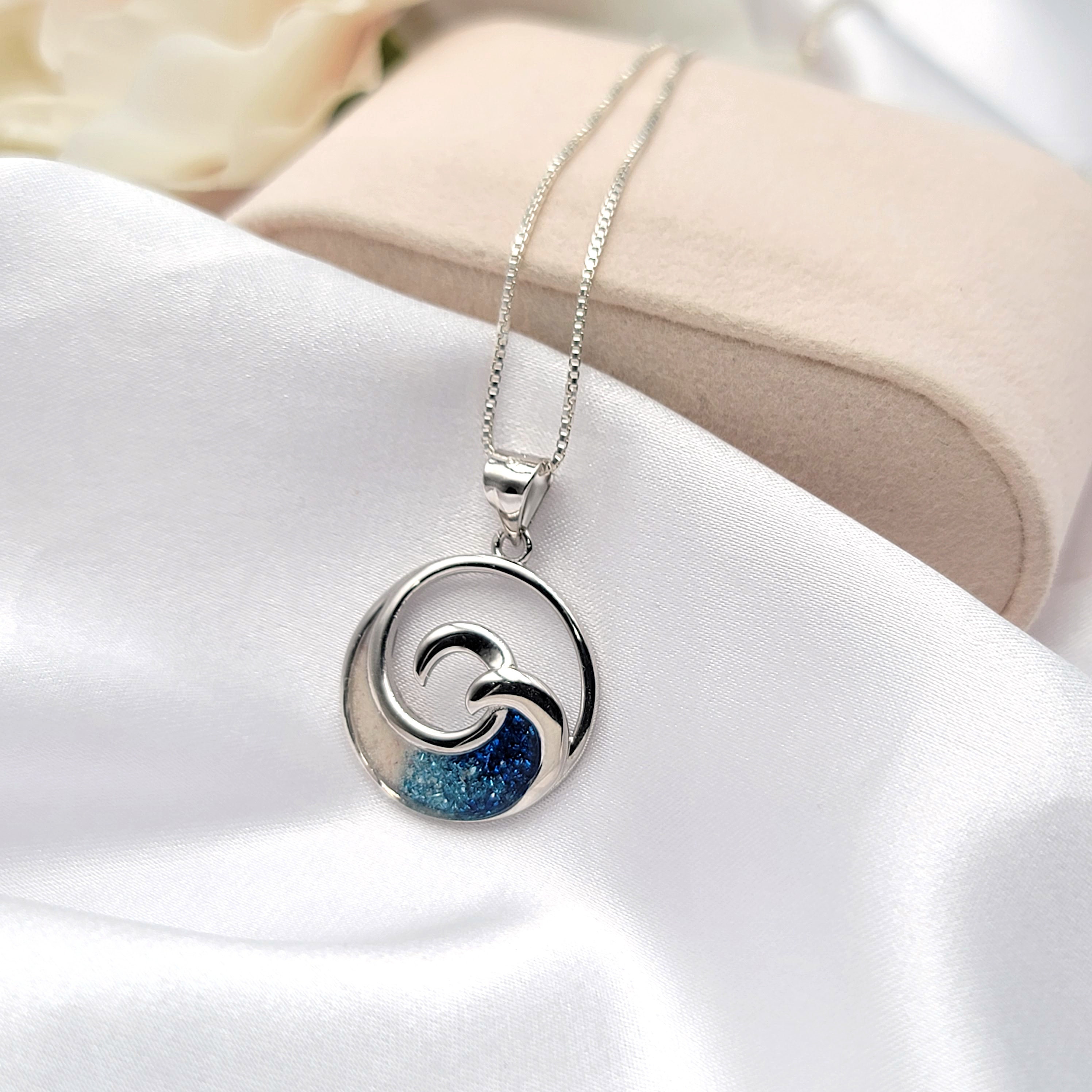 Wave Necklace, Hawaiian Jewelry, Beach Gifts, Beach Jewelry, Mothers Day Jewelry Gift, 925 Sterling Silver - Thumbnail 4