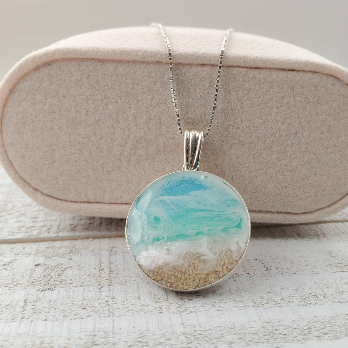 Ocean Necklace, Beach Necklace Jewelry, Beach Gifts, 925 Sterling Silver - Thumbnail 5