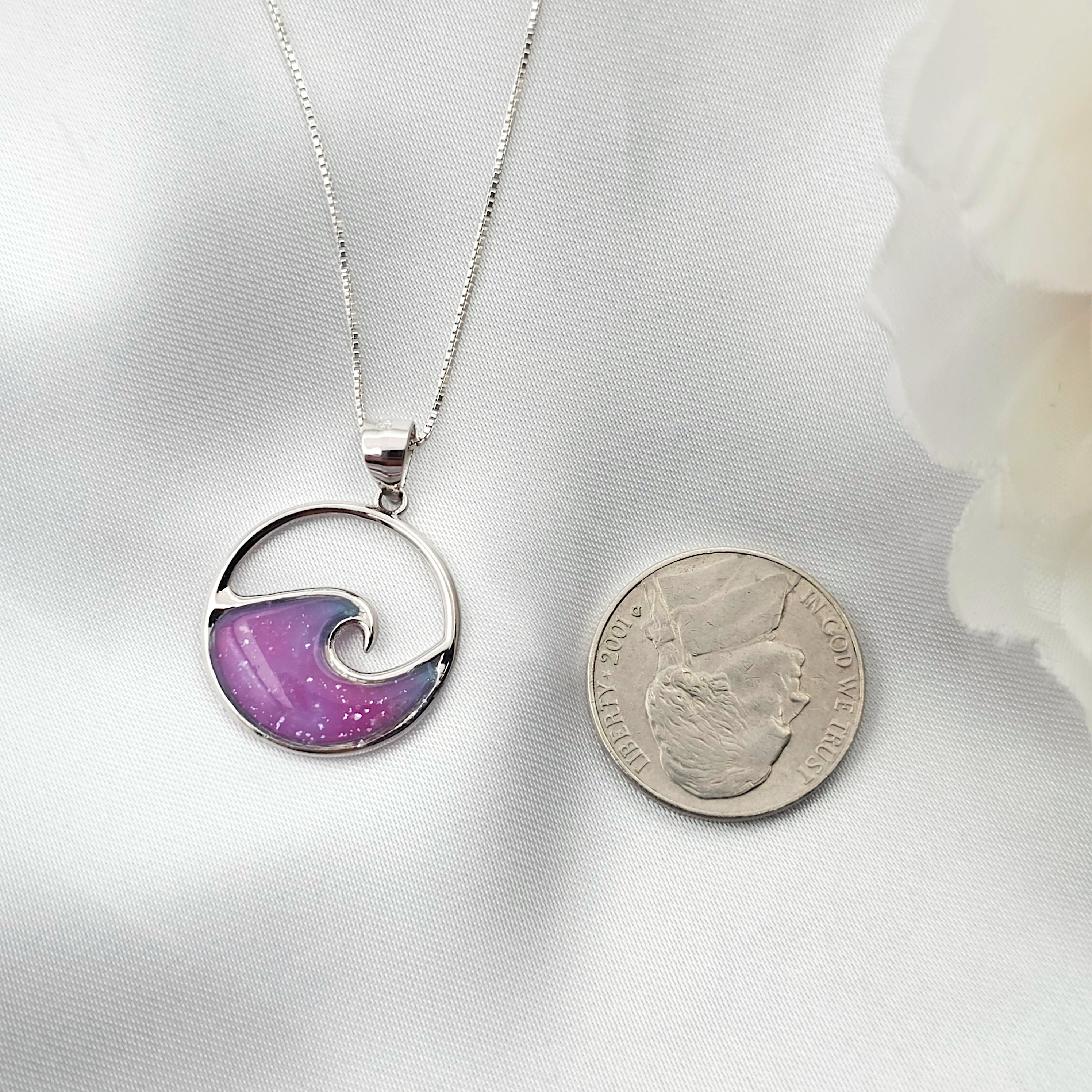 Ocean Wave Necklace, Hawaiian Jewelry, Mothers Day Jewelry, Beach Gifts, 925 Sterling Silver - Thumbnail 3