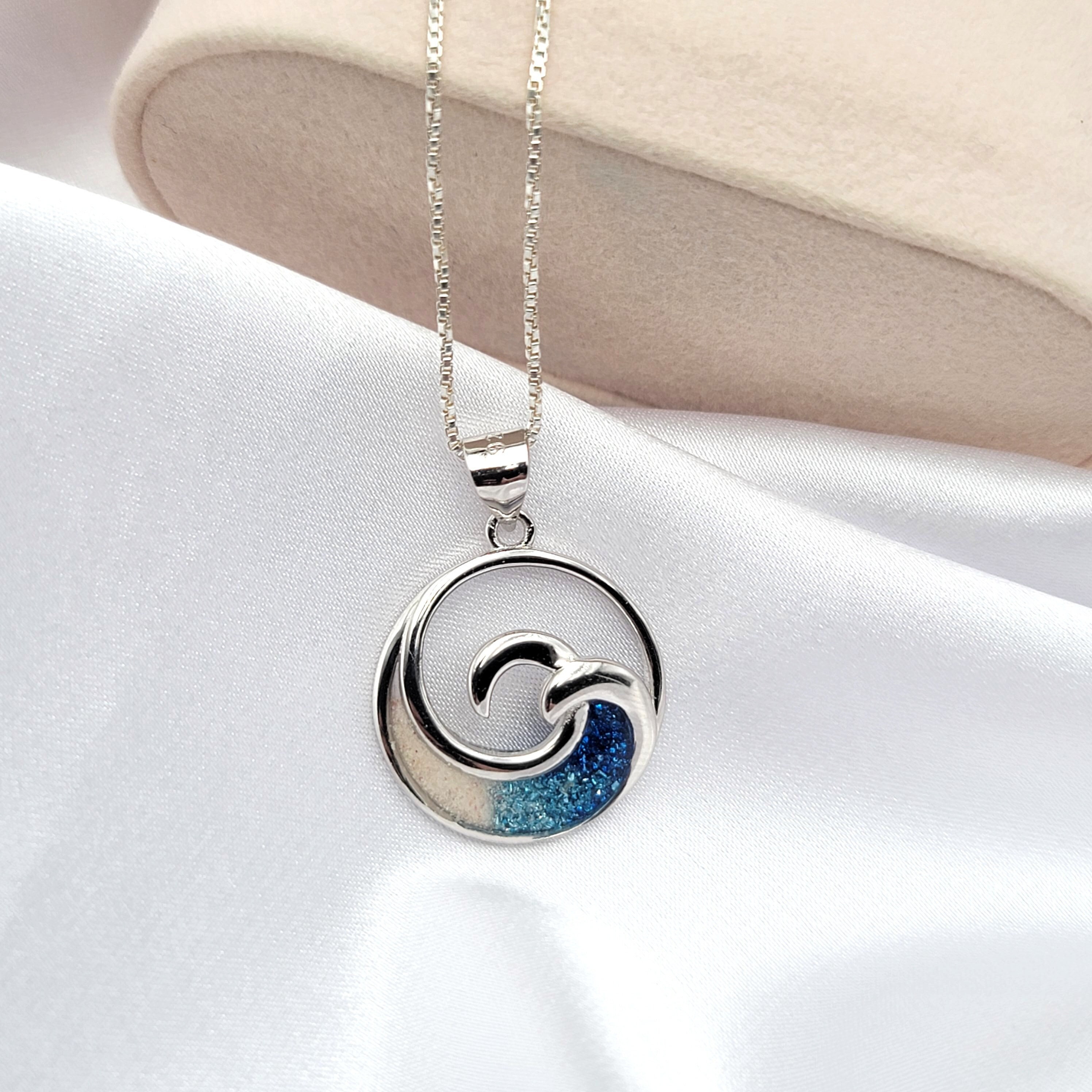 Wave Necklace, Hawaiian Jewelry, Beach Gifts, Beach Jewelry, Mothers Day Jewelry Gift, 925 Sterling Silver - Image 1