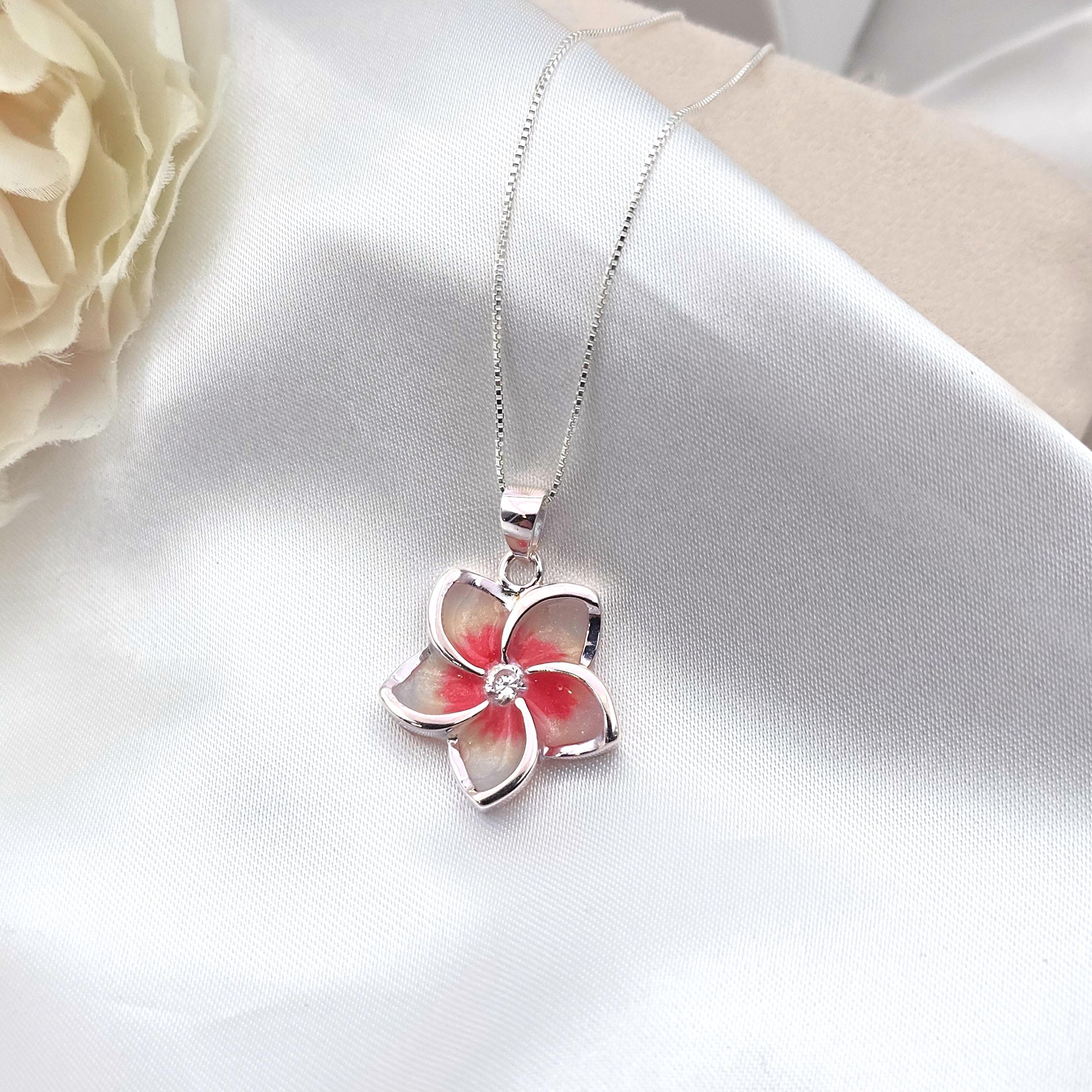Plumeria Necklace, Hawaiian Jewelry, Flower Pendant, Gifts For Her, Beach Jewelry - Thumbnail 3