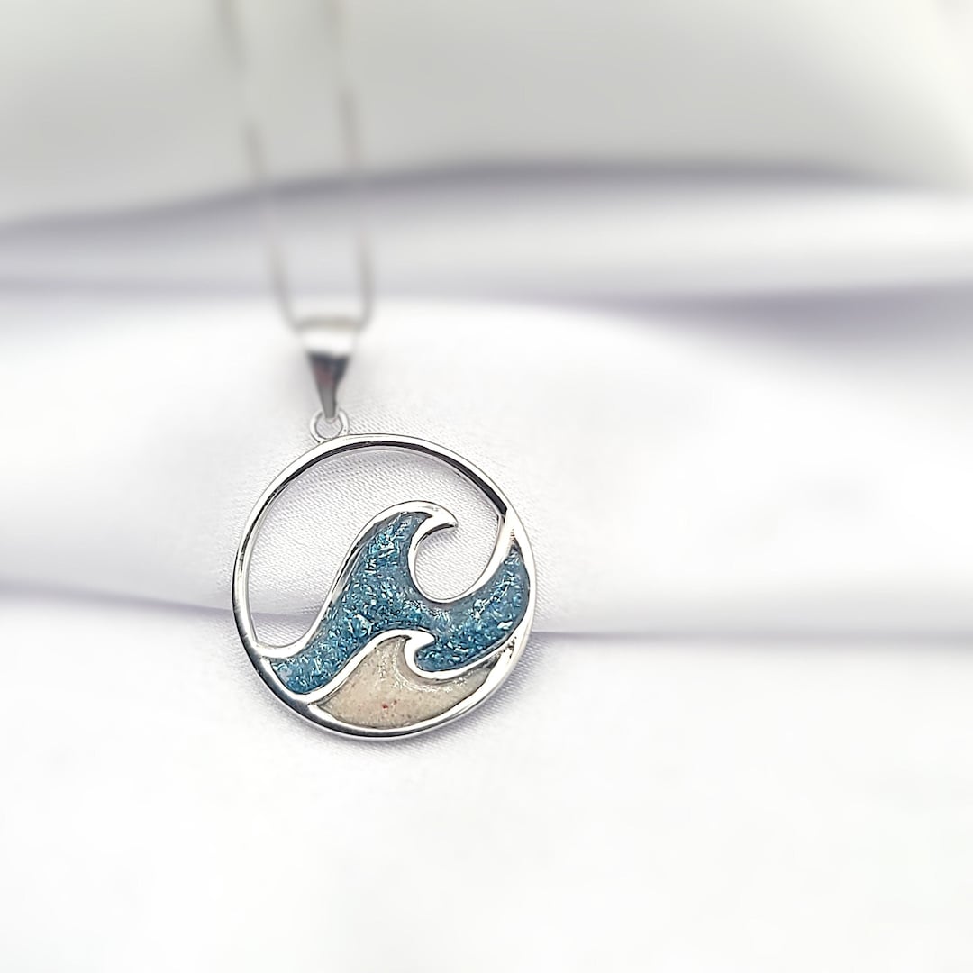 Ocean Wave Necklace, Hawaiian Jewlery, Beach Gifts, Surfer