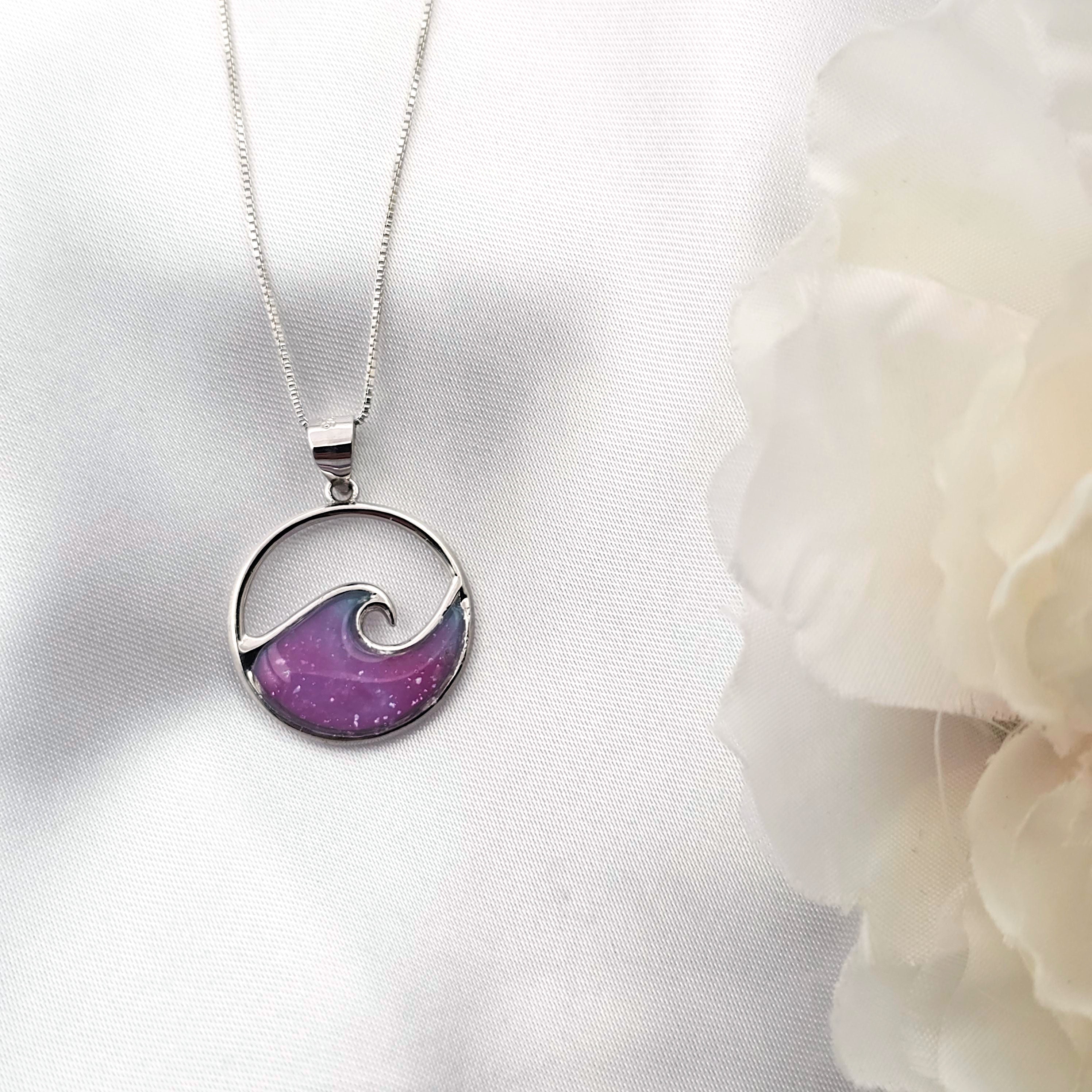 Ocean Wave Necklace, Hawaiian Jewelry, Mothers Day Jewelry, Beach Gifts, 925 Sterling Silver - Thumbnail 2