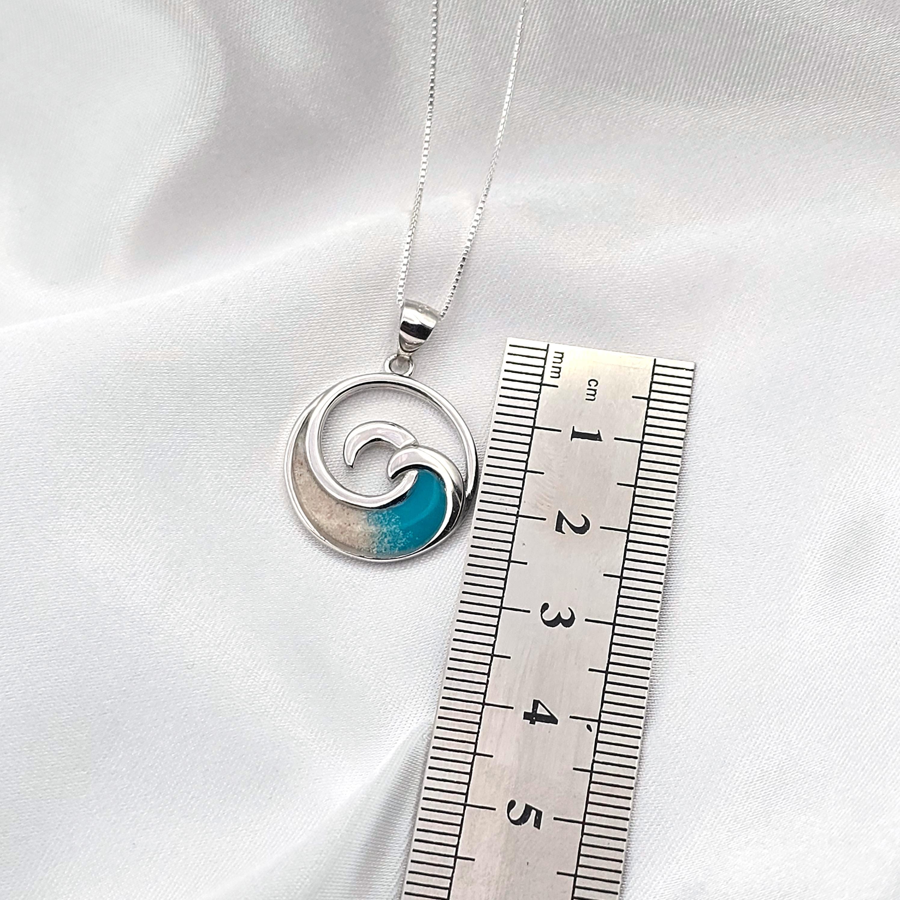 Wave Necklace, Summer Jewelry, Beach Sand Jewelry, Beach Jewelry Gift, 925 Sterling Silver Jewelry - Thumbnail 3