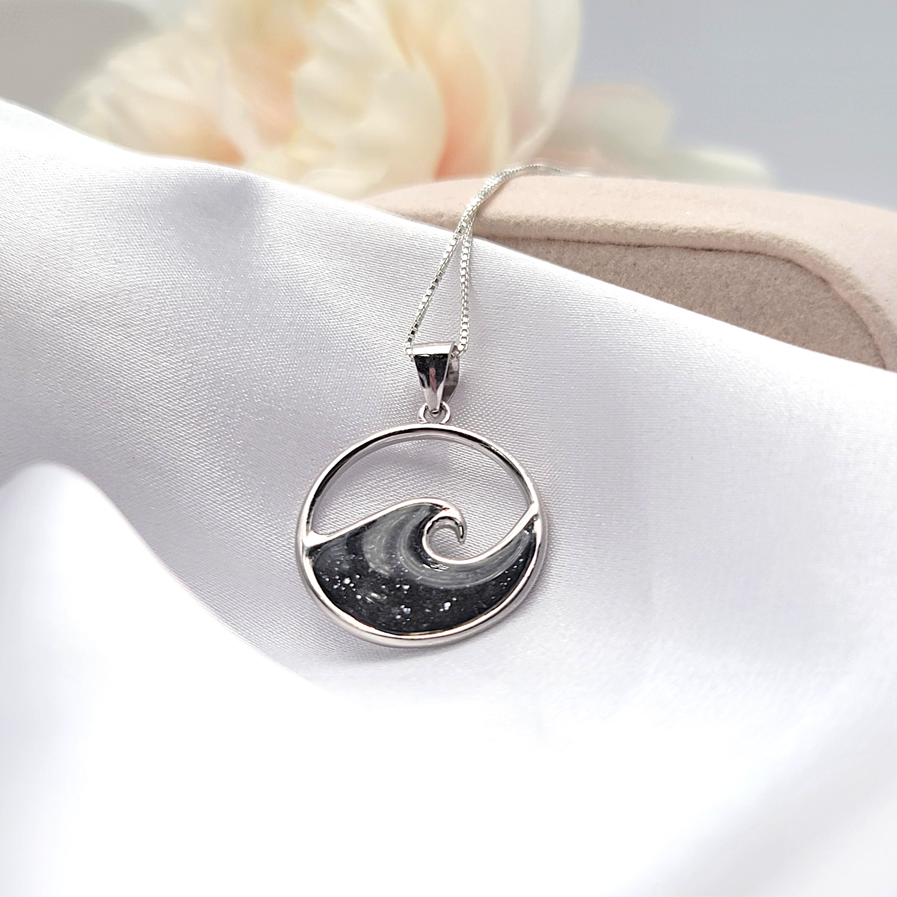 Wave Necklace, Hawaiian Jewelry, Beach Jewelry, 925 Sterling Silver - Thumbnail 2