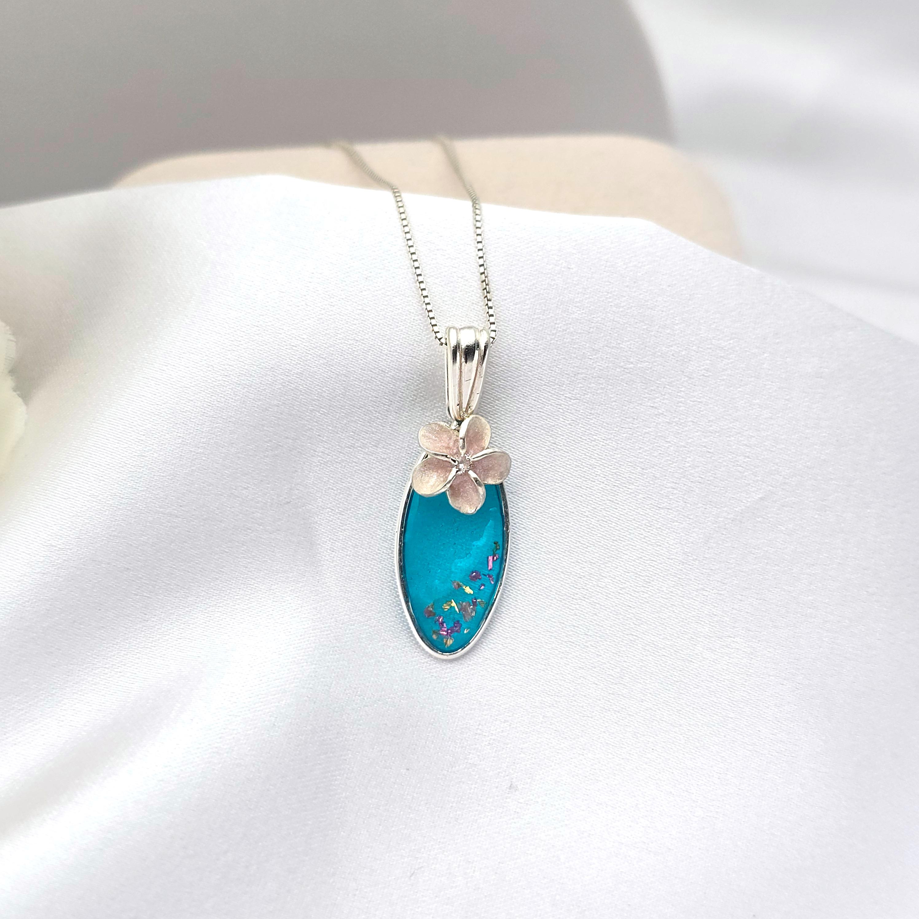 Plumeria Necklace, Pink Flower Necklace, Hawaiian Jewelry, 925 Sterling Silver