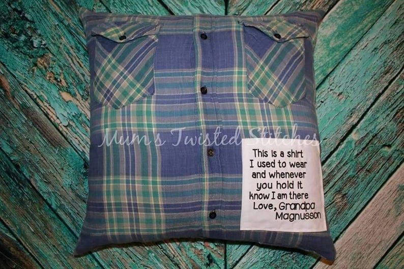 Memorial Pillowcase Made From Loved Ones Shirts Etsy