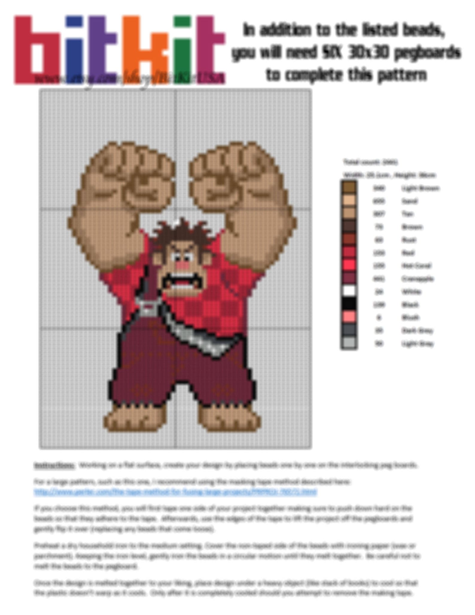 Pixel Game Ralph Wreck-it Ralph Pixel Art Pattern - Etsy