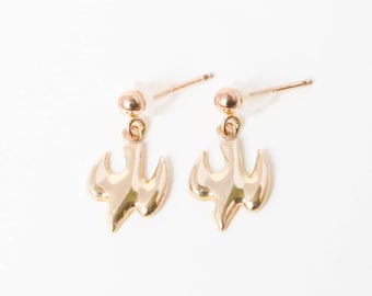 Holy Spirit Earrings, Gold Filled Earrings, Gold Stud Earrings, Bird Earrings, Dove Earrings, Catholic Jewelry, Gold Minimalist Earrings