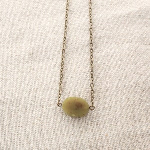 New Jade Choker Necklace, Green Gemstone Choker, Pendant Necklace, Bronze Jewelry, Boho Style Necklace,