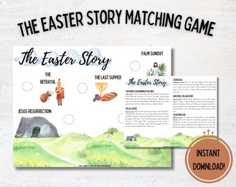 Easter Story Matching Game | Easter Activity for Kids | Easter Game for Children | Printable Easter Activity | Bible Games | Easter Print
