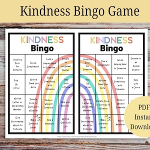 Acts of Kindness Bingo Game | Kids Kindness Game | Classroom Kindness Game | Printable Kindness Bingo Game