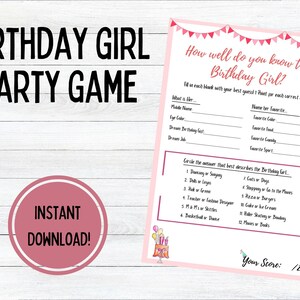 Birthday Party Games | Who Knows the Birthday Girl Best | Birthday Quiz | Birthday Girl Trivia | Birthday for Her | Birthday Party Games