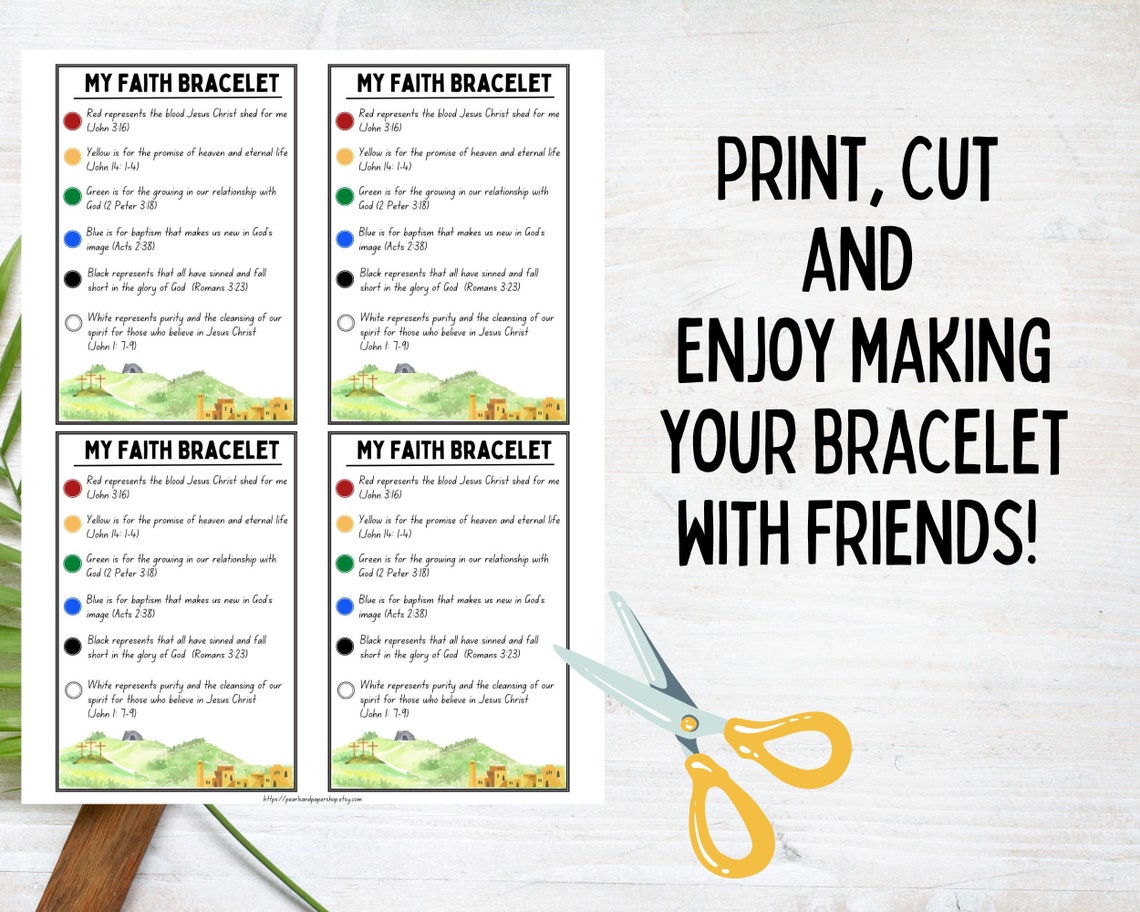 Printable Faith Bracelet Prayer Card Salvation Bracelet Card - Etsy