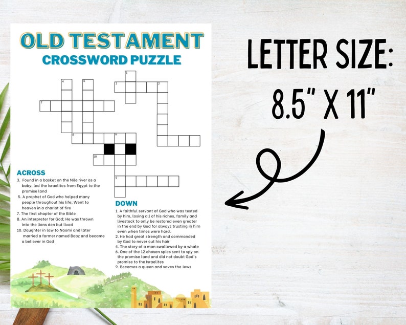 Old Testament Crossword Puzzle Bible School Games Sunday School