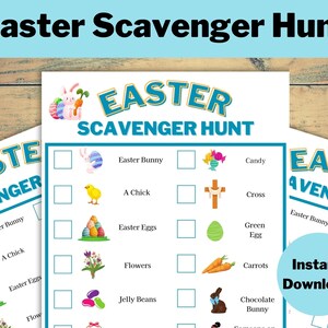 Easter Scavenger Hunt Printable | Kids Easter Scavenger Hunt Game | Classroom Easter Game | Printable Easter Activity