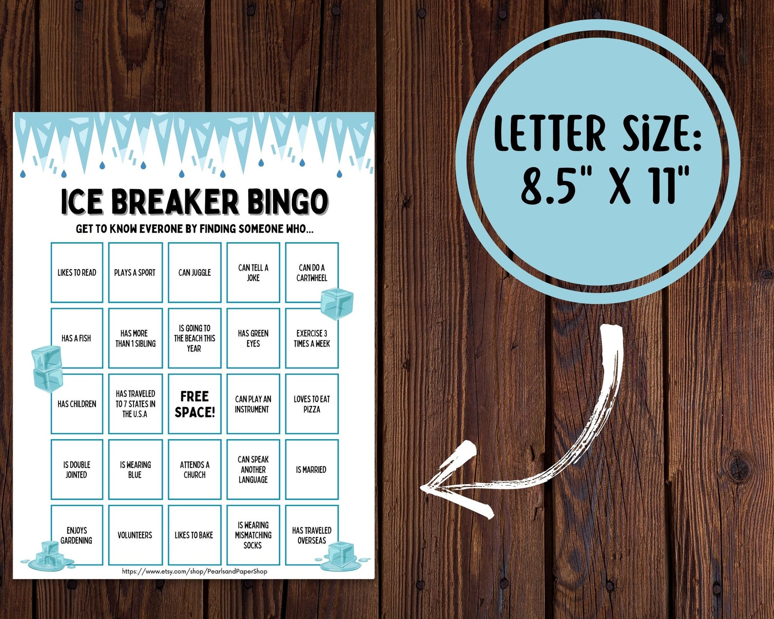 Adult Ice Breaker Bingo Game Adult Bingo Game Coworker Bingo Game Party