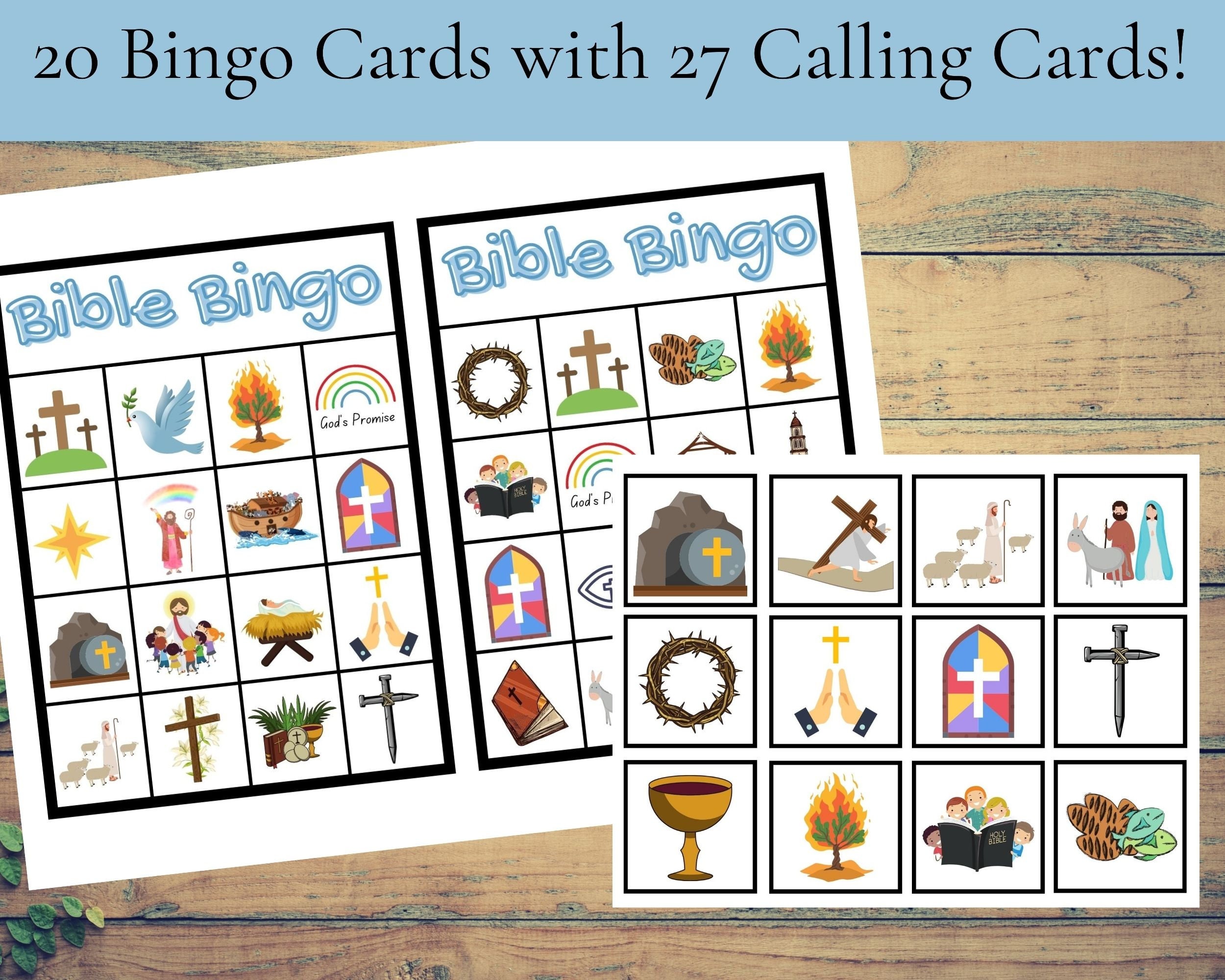 Printable Bible Bingo Game Instant Download Bible Bingo Game Etsy