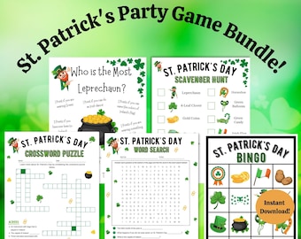 Printable St. Patrick's Party Game Bundle | Kids St. Patty's Day Games | Classroom St. Patricks Games | Children St. Patricks Games