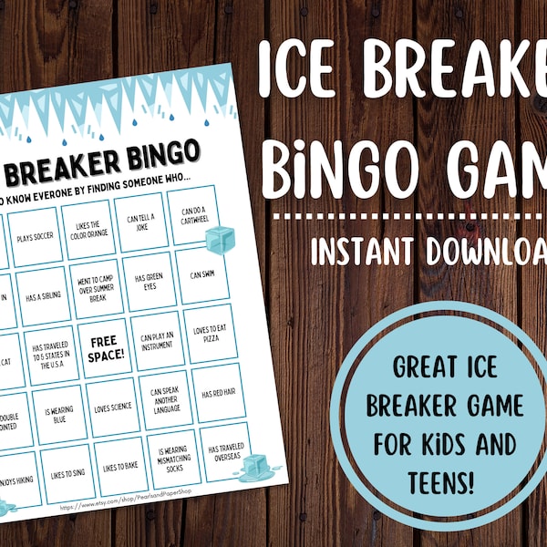 Ice Breaker Bingo Game | Kids Ice Breaker Game | Ice Breaker Bingo Game | Back to School Bingo | Classroom Game | Kids School Activity