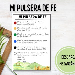 Imprimible Pulsera de Fe Tarjeta de oração | Tarjeta Pulsera de Salvação | Atividade da Escola Dominical | Jogos de fé para crianças |