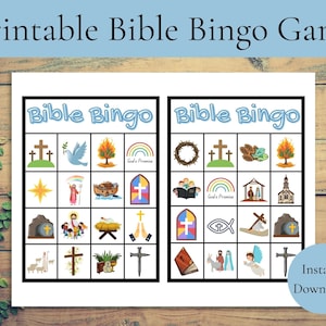 Printable Bible Bingo Game | Instant Download Bible Bingo Game | Church Bingo Game | Classroom Bible Bingo Game | Kids Bible Bingo Game