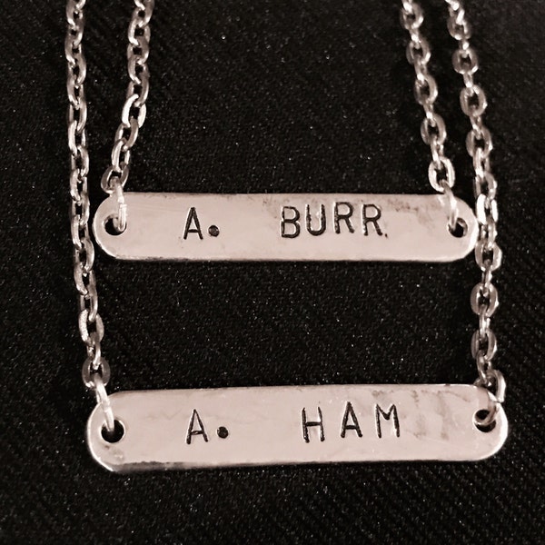 A. Ham A. Burr Alexander Hamilton Broadway Inspired Necklace Aaron Burr Friendship Necklace