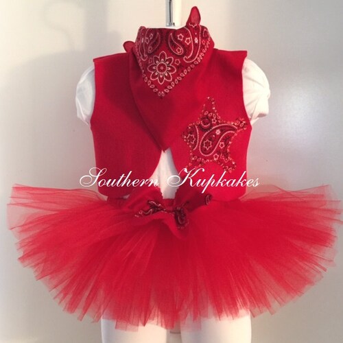 Rad in RED COWGIRL WESTERN Wear Tutu 