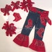 Red Denim Western Wear Bandanna Country Cowgirl 5pc. Set Outfit Girls Custom Boutique Pageant 12mo - 14 Western Wear New Nwt Birthday 