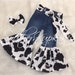 Sweet Girls Flare Jeans Western Wear Cow Print Girls Bell Bottoms Boutique Barn Horse Party Birthday 