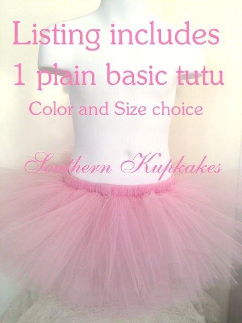 Girls Custom Tutu Add Poof Basic One Color Elastic waist Make Your Tw…