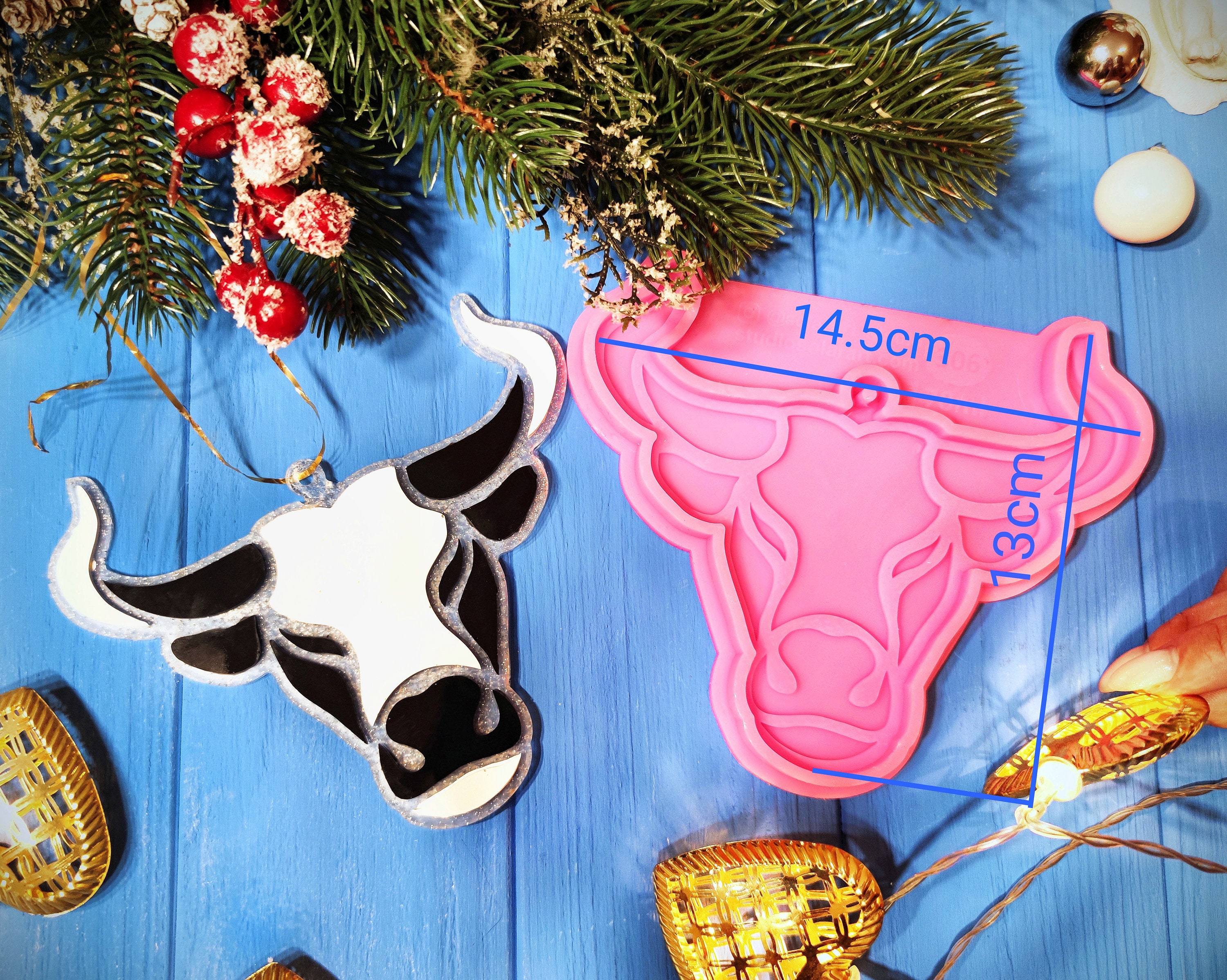 Moules à Savon En Silicone LC Vache Sleeping N390 Moule Craft Moule à Savon En Silicone Moule A Savon Rectangulaire