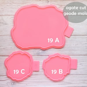 Agate Tray Geode Coasters - Silicone mold for resinart - Stone Segments - Mould for epoxy resin - Coaster resin fluid art Glossy