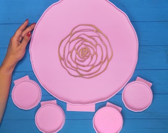 Silicone mold Rose Wall Clock - Silicone mold for Clock - Mold for epoxy resin - Clock mold resin fluid art