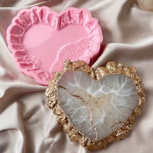 Crystal Heart - Silicone mold for resinart - Mold for epoxy resin - Coaster mold resin fluid art Glossy