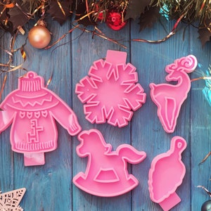 Silicone Molds set 5 molds for Christmas Tree Hanging Toys - Silicone mold for Resinart - Christmas Decor - Silicone Mold epoxy resin