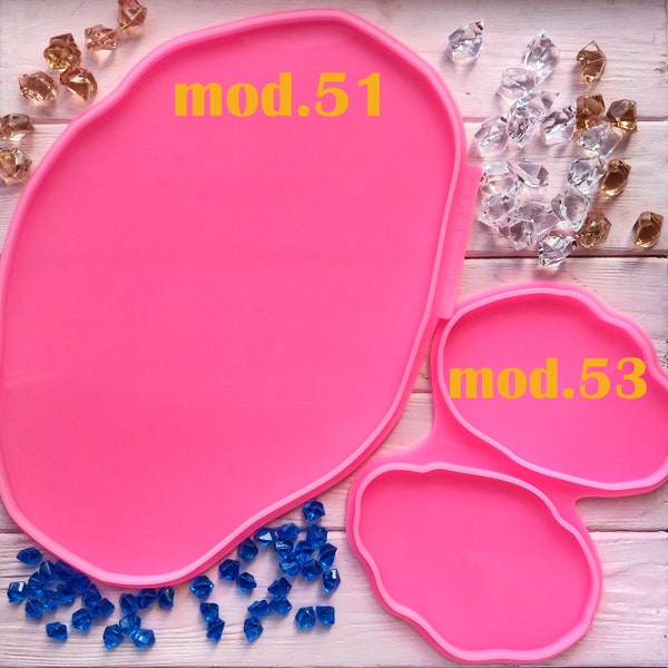 Tray (350*245mm) and double Geode Coasters Silicone mold for resinart Stone Segments Mould for epoxy resin Coaster resin fluid art Glossy