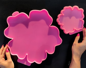Big Californian Poppy  Flower - Silicone mold for resinart - Mould for epoxy resin - Coaster mold resin fluid art Glossy