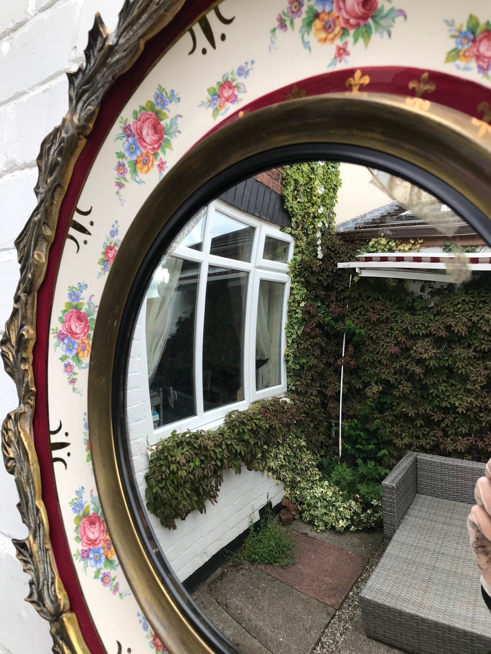 Vintage Convex Mirror With Painting & Art Work Convex Mirror Etsy