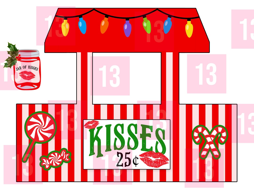 Festive Elf Doll Kissing Booth Printable Christmas Candy Delight