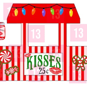 Festive Elf Doll Kissing Booth - Printable Christmas Candy Delight Download