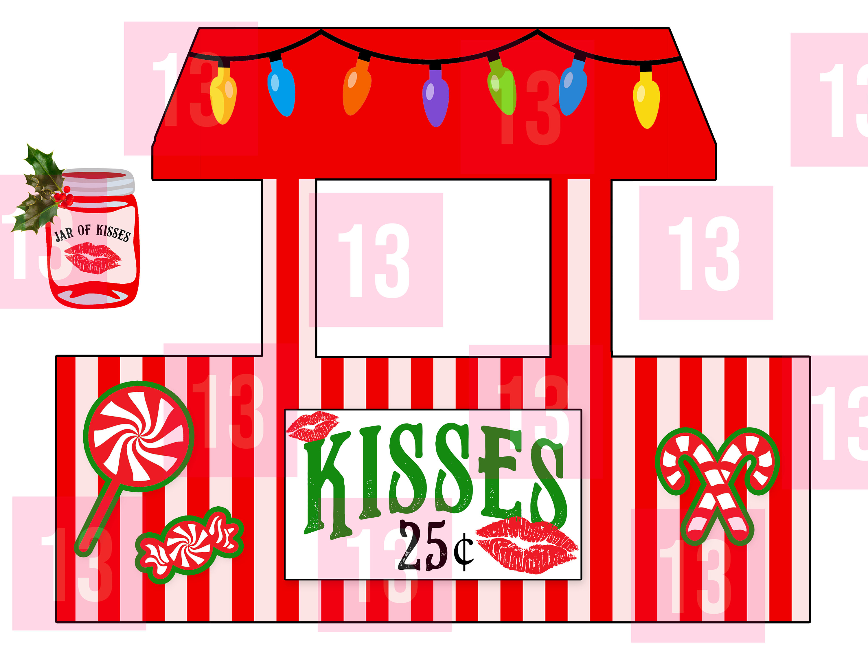 Festive Elf Doll Kissing Booth Printable Christmas Candy - Etsy