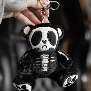 Grumpy Bones Bear Plush Keychain