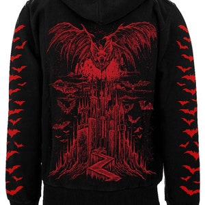 Vampire Castle Hoodie w/ Bat Sleeves [BLOOD RED]